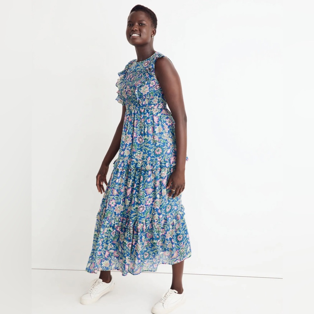 Banjanan Voile Iris Dress in Surf Floral Madewell Medium